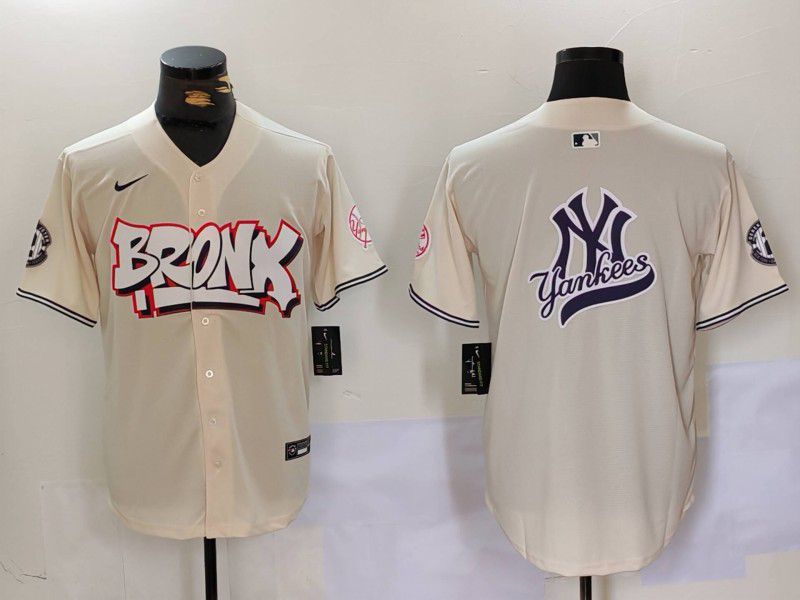 Men New York Yankees Blank Cream joint name 2024 Nike MLB Jersey style 7